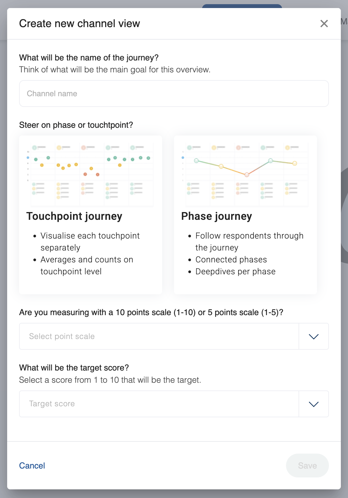 Create new channel view