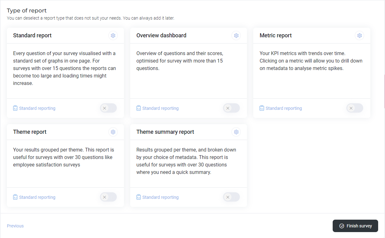 Types of reports in Spotler Feedback