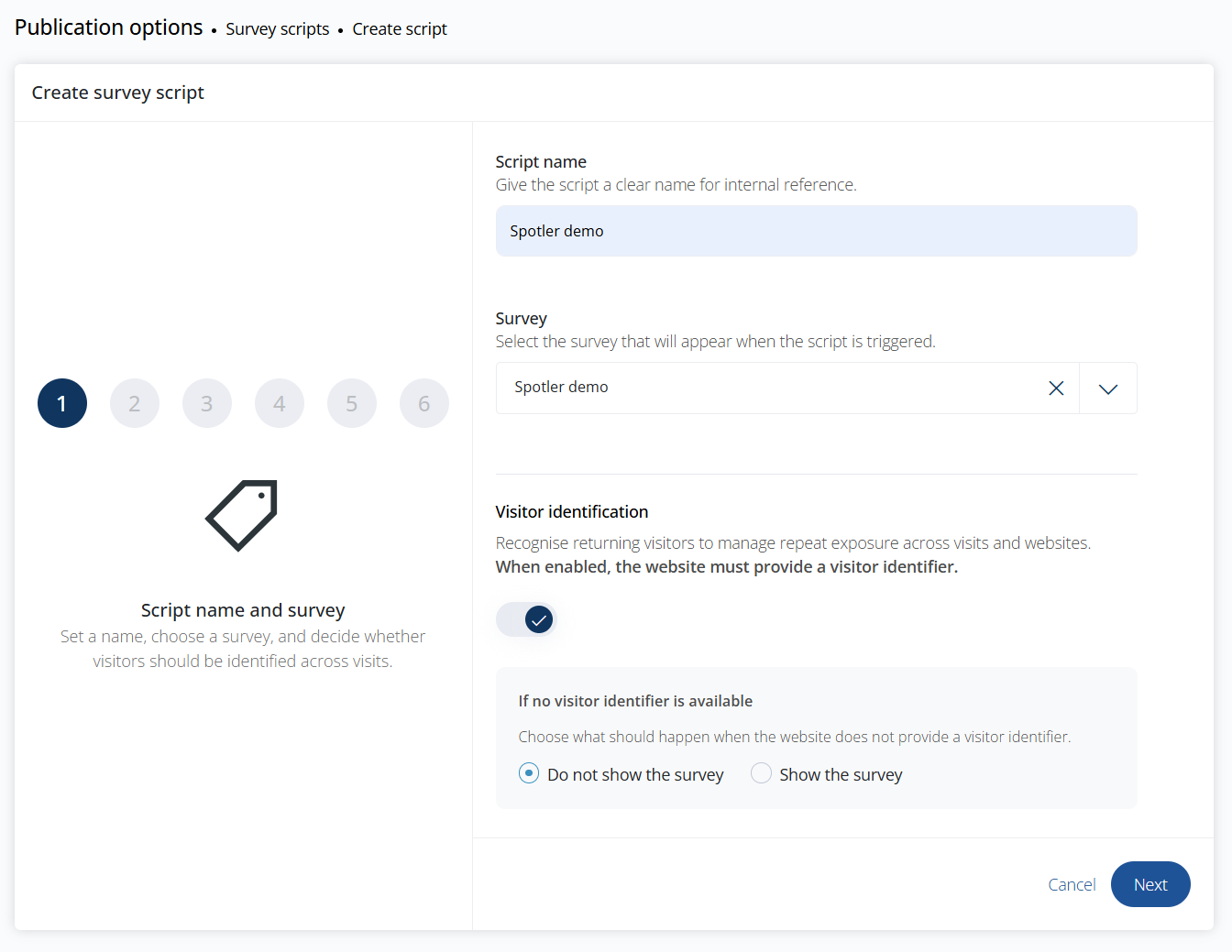 Create script step 1