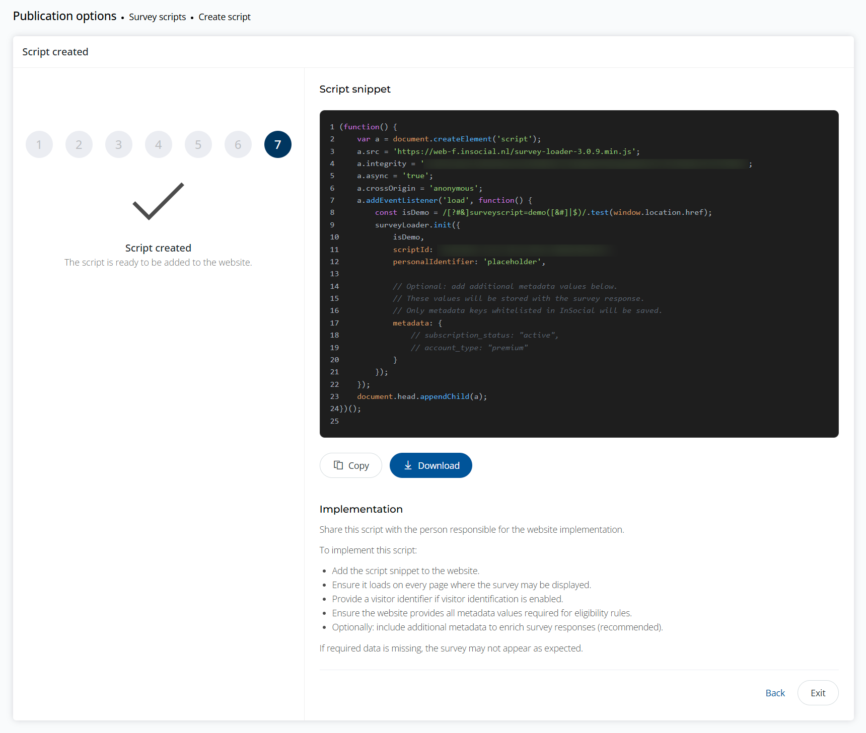 Create script step 7